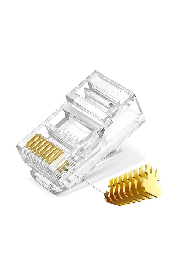- 50 Adet - 3U" Gold Plated CAT6 RJ45 Konnektör 8P8C Ethernet Kablo Ucu Modüler Fiş Jak - 2