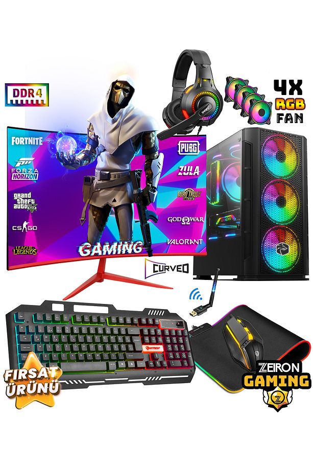 Ncx18 i5 12400F 16GB DDR4 512GB M.2 SSD RTX3050 8GB 24" 165Hz Oyuncu Masaüstü Bilgisayar - 1