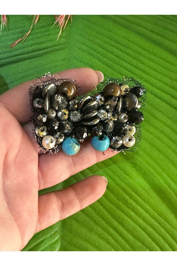 7X4 CM Rhinestone Beaded Bow ARM SEWING CLOTHING ACCESSORY