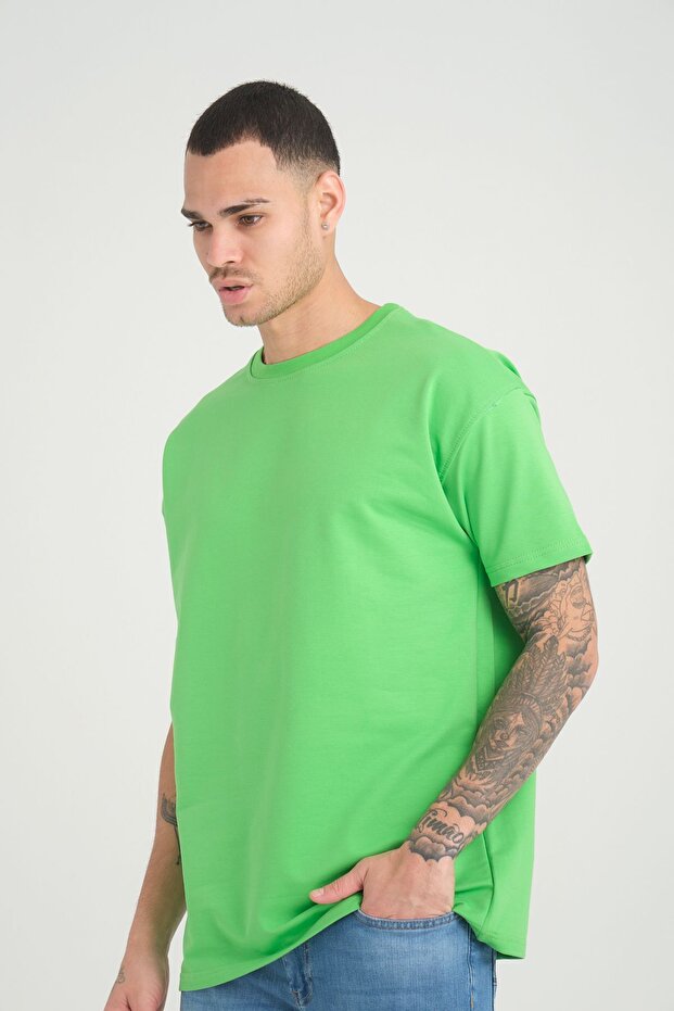 GRODY.T basic unisex relaxed oversize Pistachio green tshirt - 1