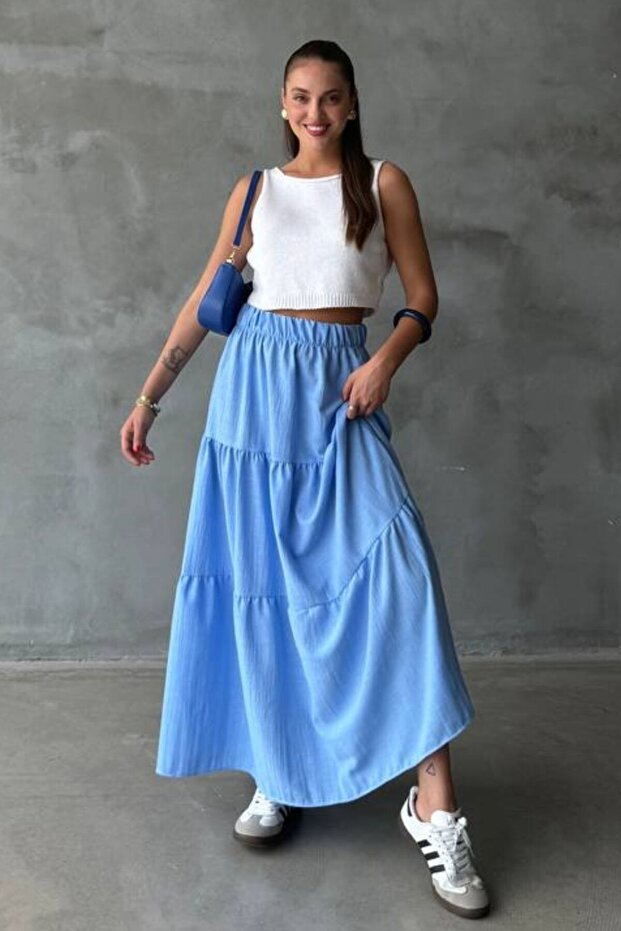 Gipe Detail Linen Long Skirt