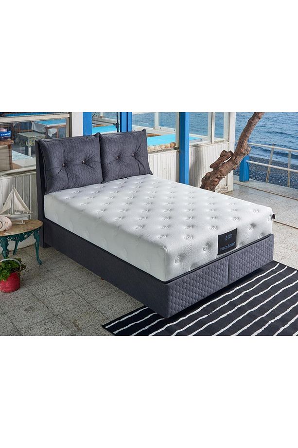 Visco Fusion 90x200 Cm Tek Kişilik Paket Yaylı Visco Süngerli Yatak Niron Lüks Ortopedik Yumuşak Yat - 4