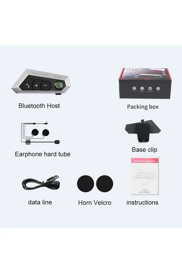 BT22B Motosiklet Bluetooth Kulaklık Kask Intercom Iki Sürücü Için Bağlantı Interkom Eşleştirme - 8