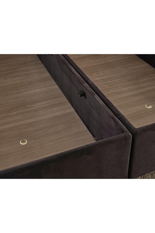 Niron Ela Tek Kişilik Siyah Baza - 6 Ayaklı Sağlam Metal Iskeletli Mdf Ve Kumaş Kaplı Sandıklı Baza - 7