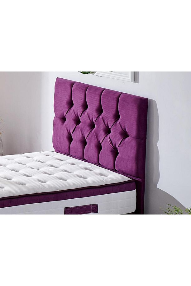 Niron Violet Tek Kişilik Yatak Başlığı - 120 Cm Mor Kumaş Başlık - Baza Ve Karyola Başlığı - 4