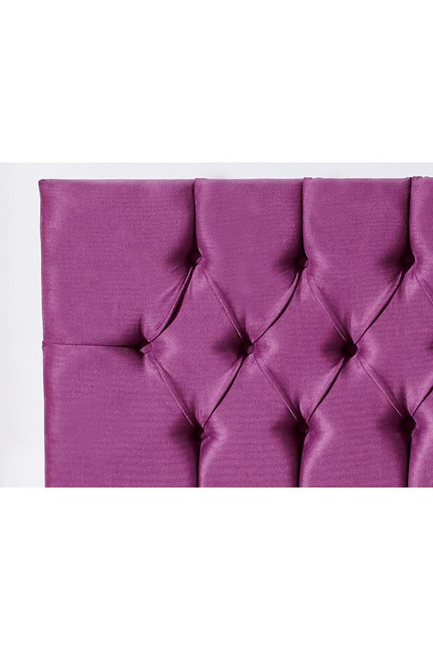 Niron Purple Başlık - Tek Kişilik Yatak Başlığı, Silinebilir Mor Kumaş Kapitoneli Baza Başlığı - 4
