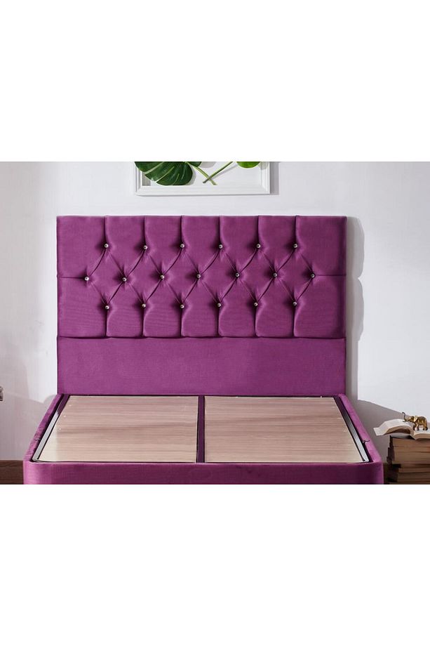 Niron Violet Tek Kişilik Yatak Başlığı - 120 Cm Mor Kumaş Başlık - Baza Ve Karyola Başlığı - 1