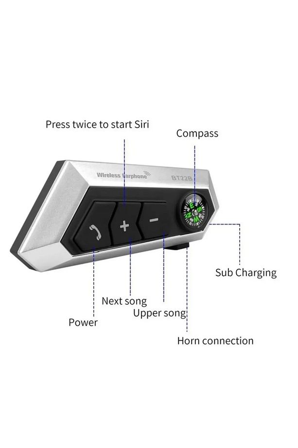 BT22B Motosiklet Bluetooth Kulaklık Kask Intercom Iki Sürücü Için Bağlantı Interkom Eşleştirme - 4