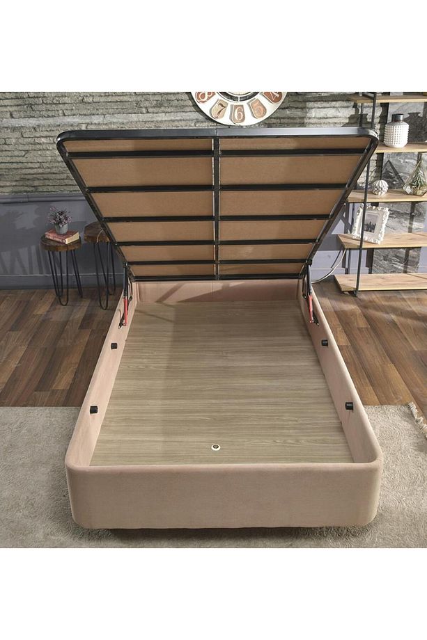 Niron Rama Baza Ve Başlık Seti 120x200 Cm Tek Kişilik Sütlü Kahve Kumaş Baza Ve Başlığı Soho Kumaş - 6