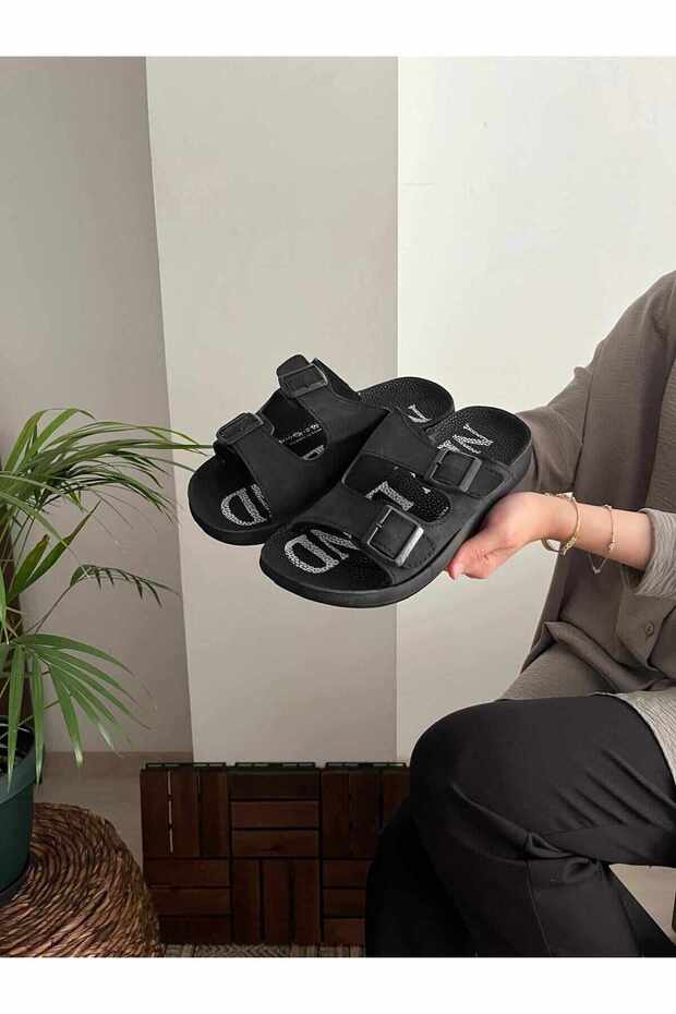 Men's Buckle Soft Sole Sport Slippers Work Casual Slippers