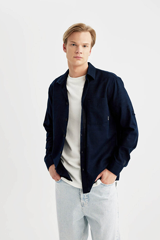 Erkek Gömlek Lacivert B5587AX/NV239 - 3