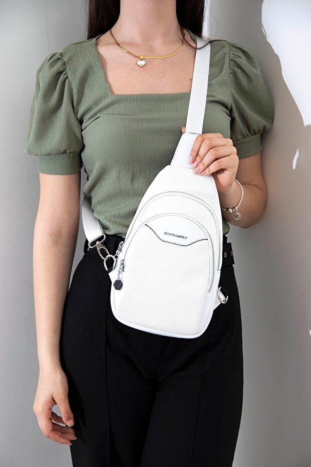 White - White Sp959 Women's Waist Bag