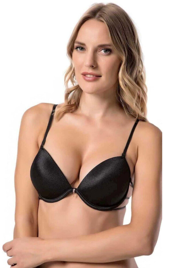 Women's Ribbed Stoned Back Stringed Supported Bra Valeria 7007