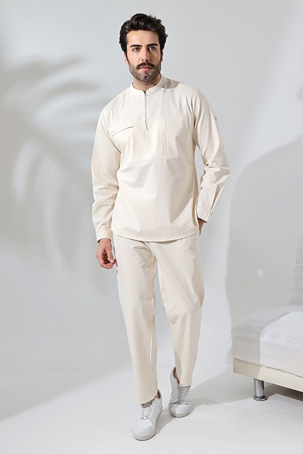 Gömlekli Takım - Krem - 3