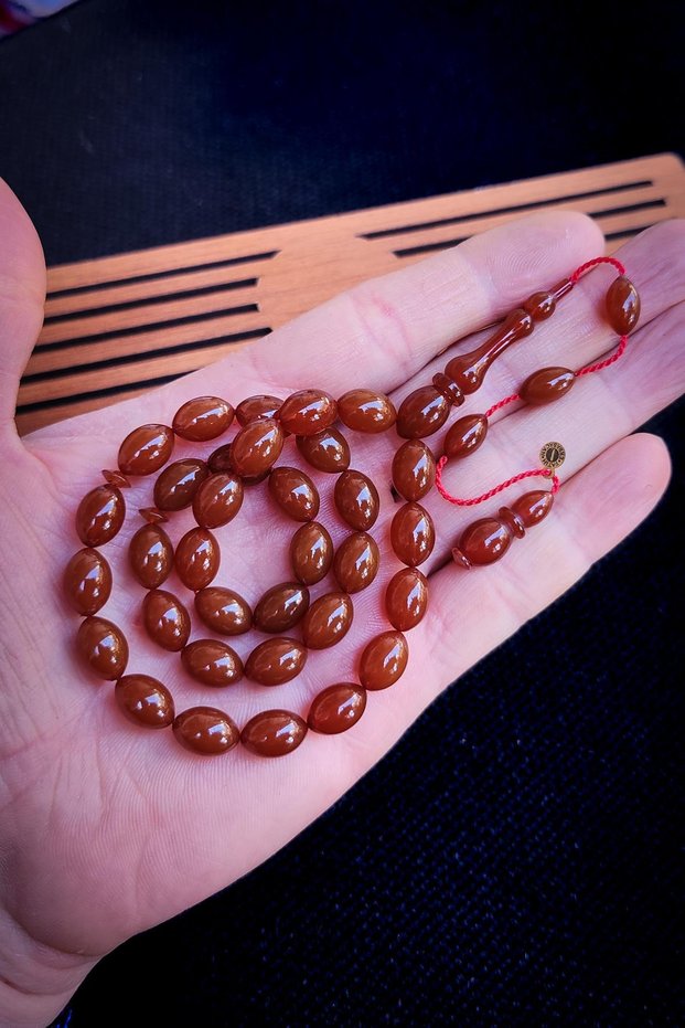 8X12 mm Brown Fatih Erbabacan Master Working Dice Amber Prayer Beads