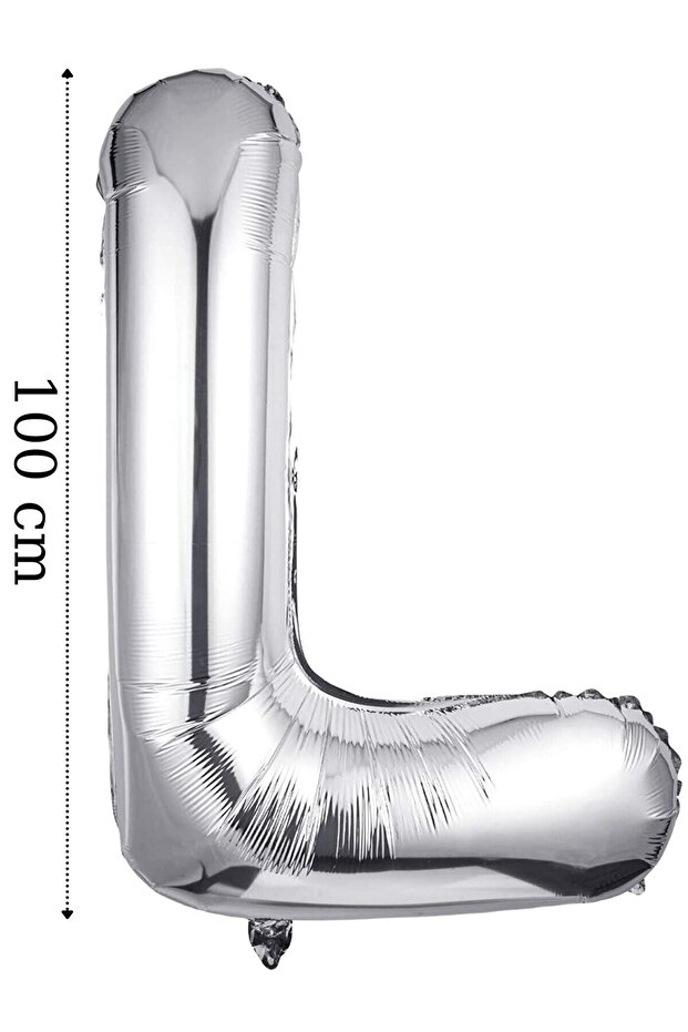 Foil Balloon Letter L Helium Balloon 100 Cm Silver Color