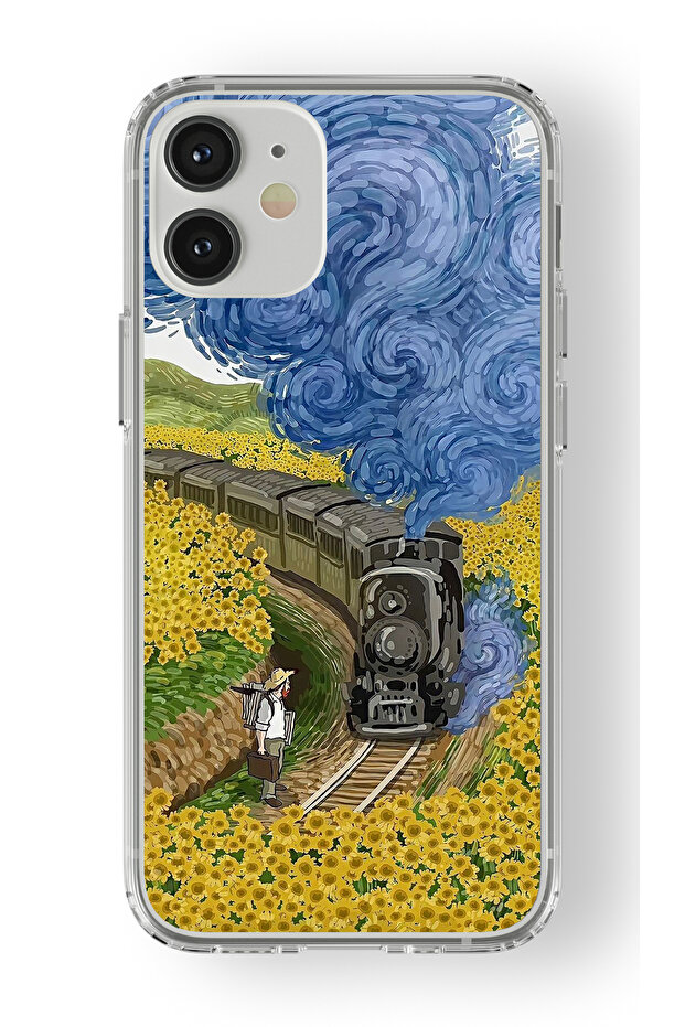 حافظة شفافة مطبوعة بتصميم رسم فان جوخ متوافقة مع هاتف iPhone 12 - 1