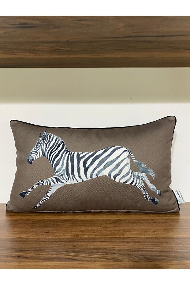 Zebra Group Digital Printed Double-Sided Patterned Throw Pillow Cover with Piping Edges