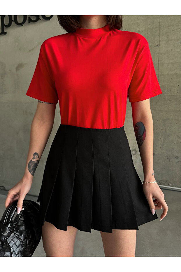 Red Stand Collar 2 Pack Basic πλεκτό μπλουζάκι - 3