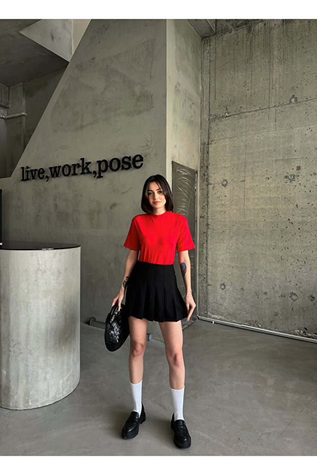 Red Stand Collar 2 Pack Basic πλεκτό μπλουζάκι - 4