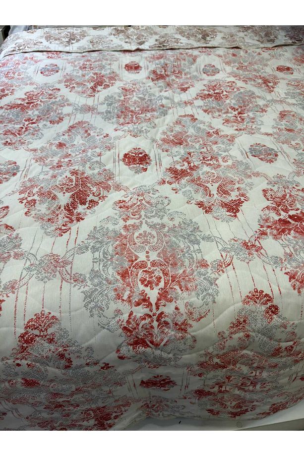 Pamuklu Tek Kişilik Çift Taraflı Damask Desenli Kapitone Çok Amaçlı Örtü 160x230 Cm. - 2