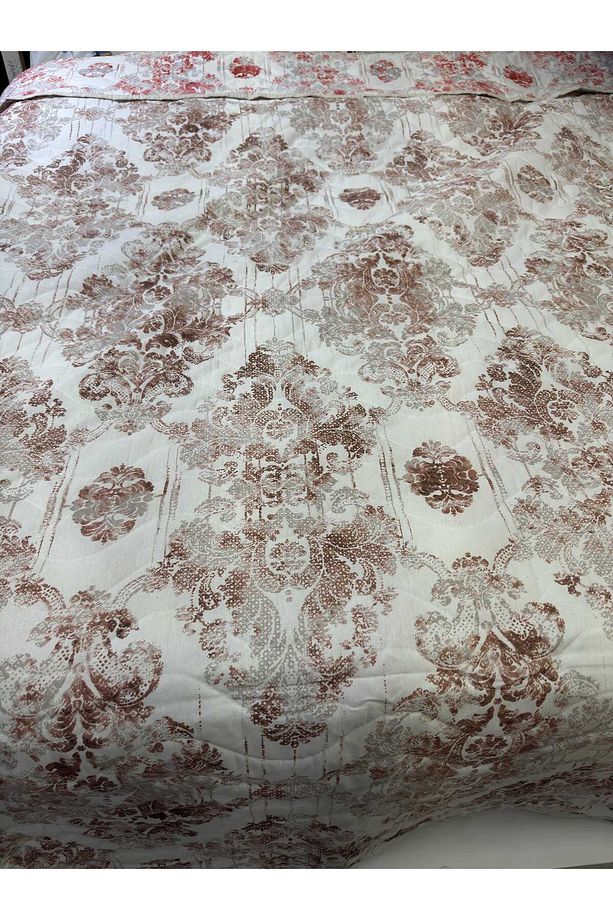 Pamuklu Tek Kişilik Çift Taraflı Damask Desenli Kapitone Çok Amaçlı Örtü 160x230 Cm. - 6