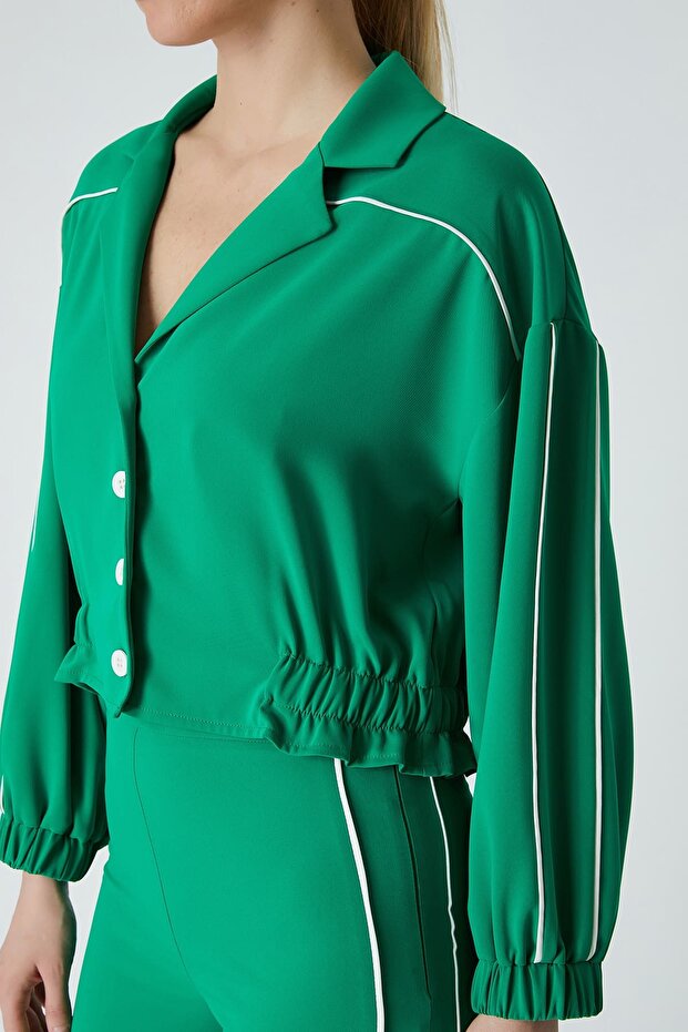 Kontrast biyeli gömlek - 4