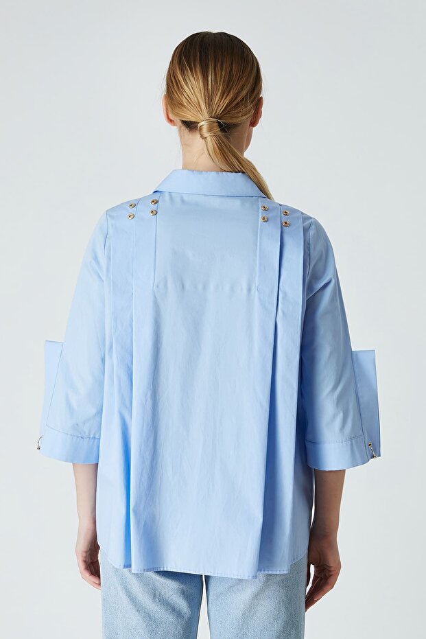 Pileli poplin gömlek - 3