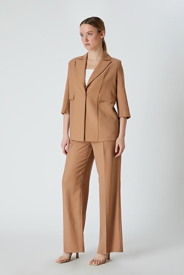 Tek düğmeli blazer ceket - 2