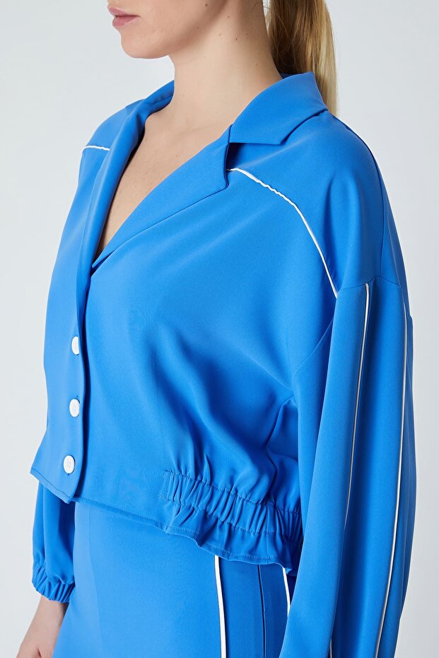 Kontrast biyeli gömlek - 4