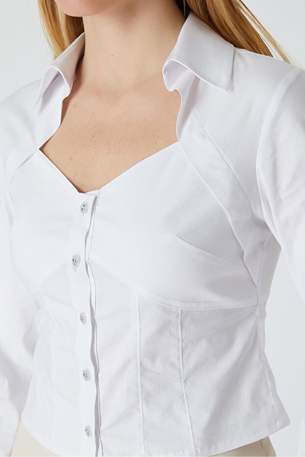 Beyaz poplin gömlek - 3