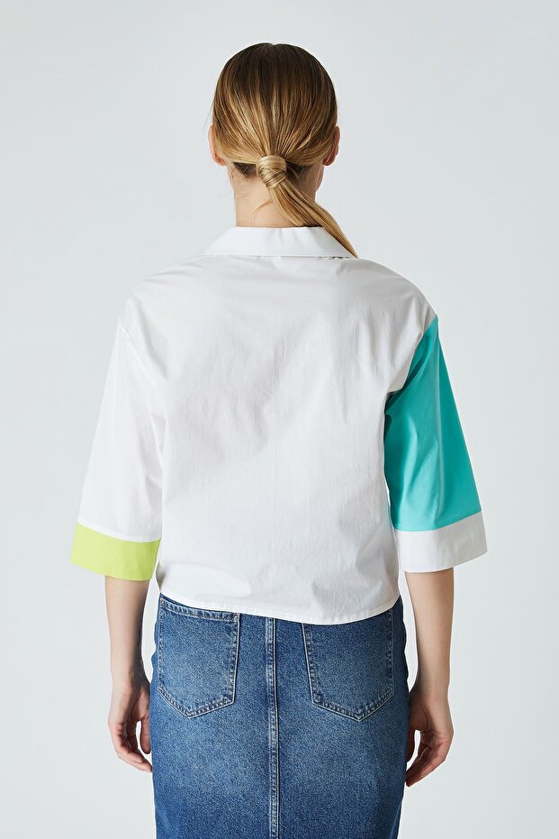Üç renkli vual gömlek - 3