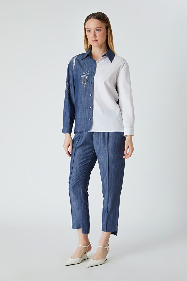 Pul nakışlı gömlek - 4