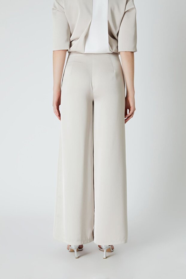 Geniş paça dökümlü pantolon - 2