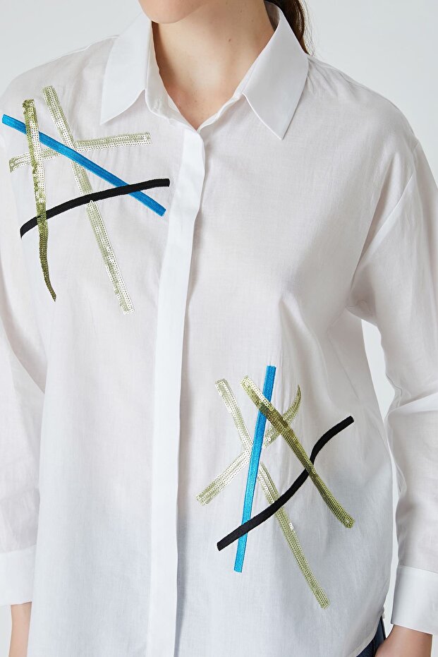 Nakışlı vual gömlek - 3