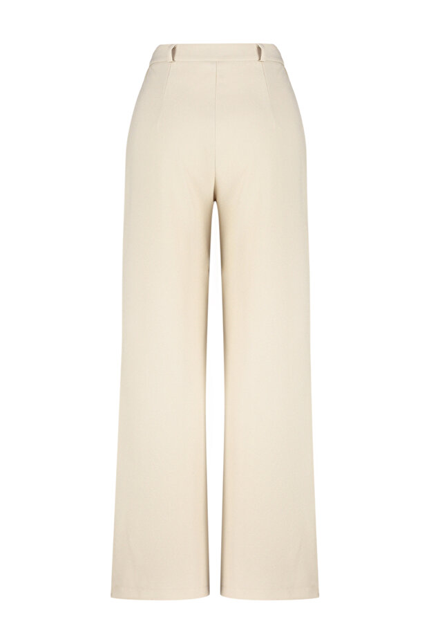 Bej Wide Leg/Geniş Paça Dokuma Pantolon TWOSS24PL00084 - 8