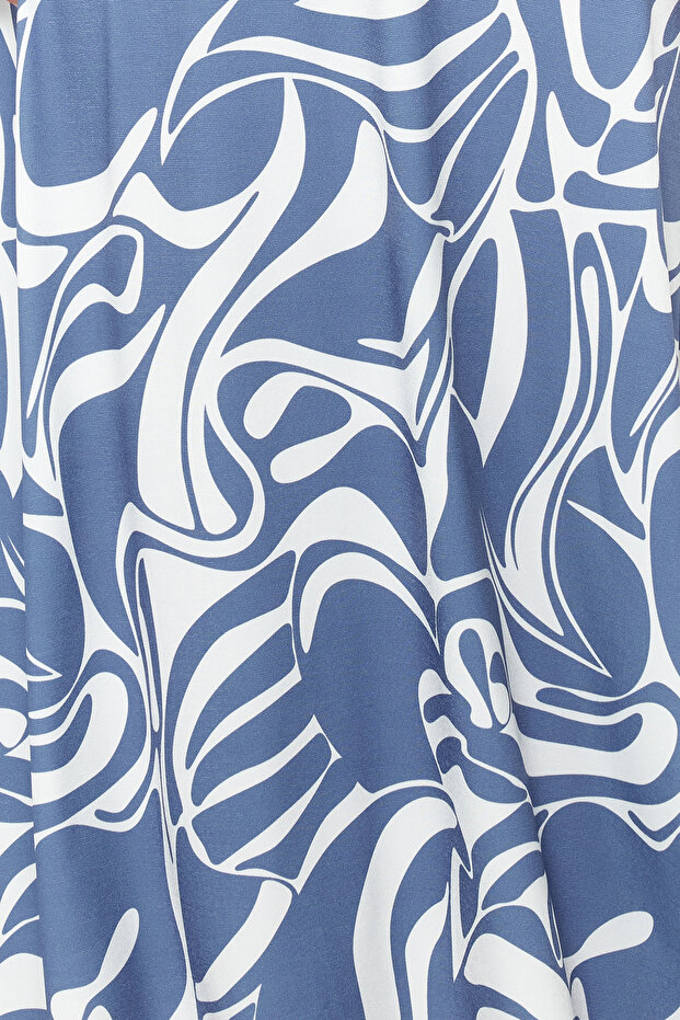 Indigo Fitted/Vücuda Oturan Büzgü Detaylı Kolsuz Esnek Örme Maxi Elbise TWOSS24EL00788 - 4