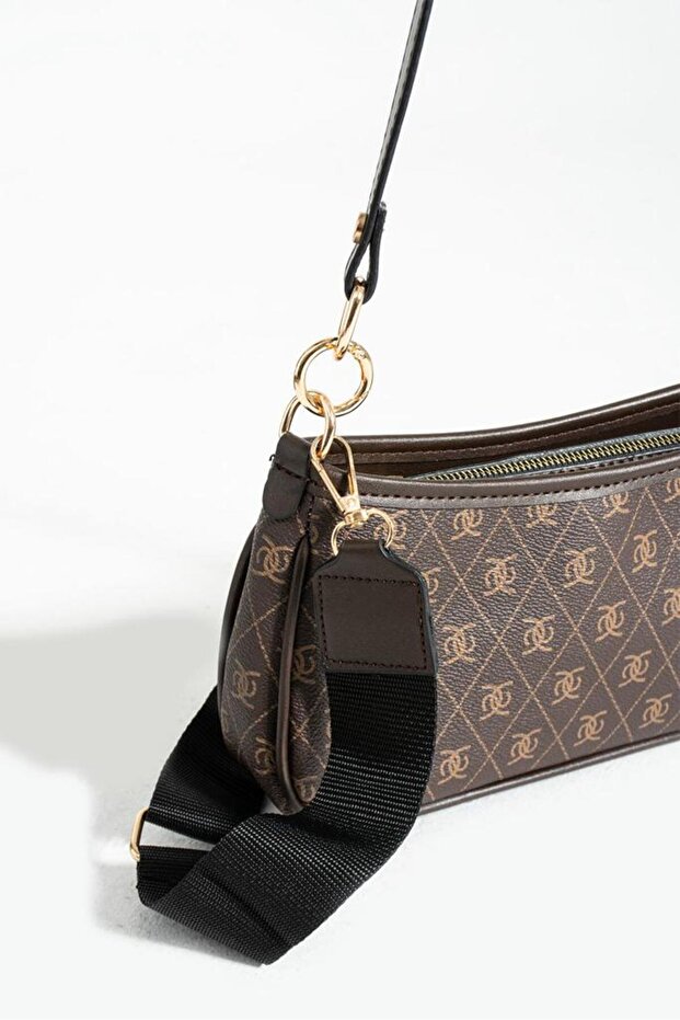 حقيبة كروس أنيقة منقوشة بحزام متقاطع قابل للتعديل - 2