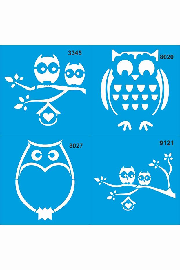 Owls Set of 4 3 20X20Cm