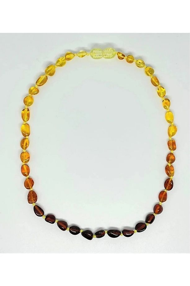 Rainbow Yetişkin Baltık Damla Kehribar Kolye Oval 46cm - 2