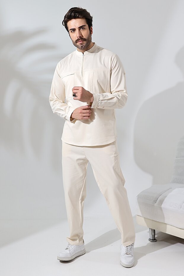 Gömlekli Takım - Krem - 1