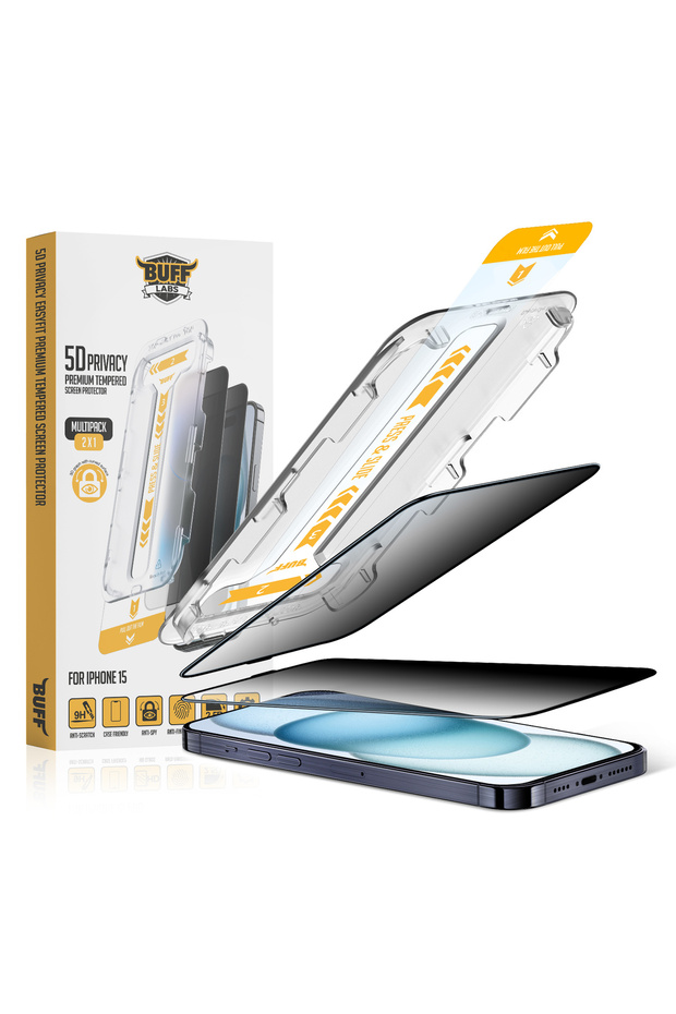 Buff iPhone 15 5D Privacy EasyFit Screen Protector - 1