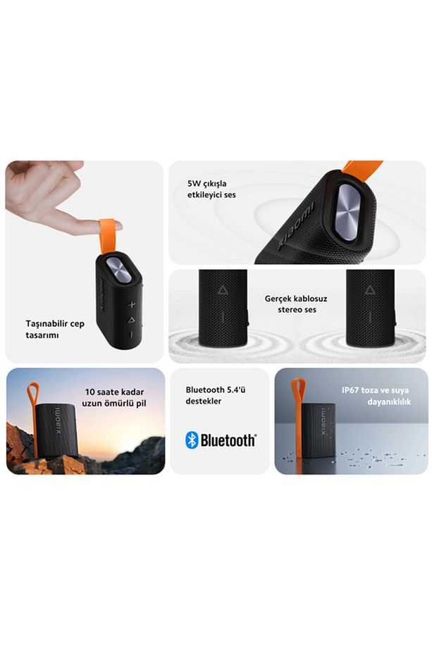 Siyah S28D 5W IP67 Taşınabilir Bluetooth Hoparlör Resmi Distribütör Garantili 10+ Saat 2 Yıl - 7