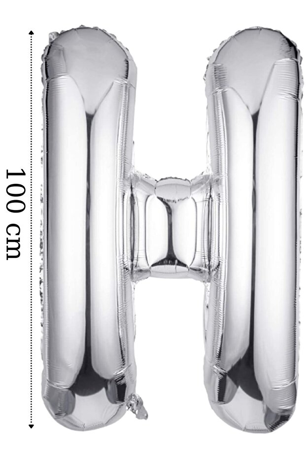 Foil Balloon Letter H Helium Balloon 100 Cm Silver Color