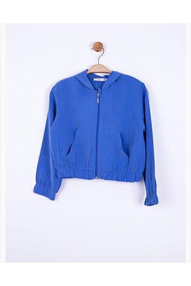 Girl's Zippered Hooded Thin Coat