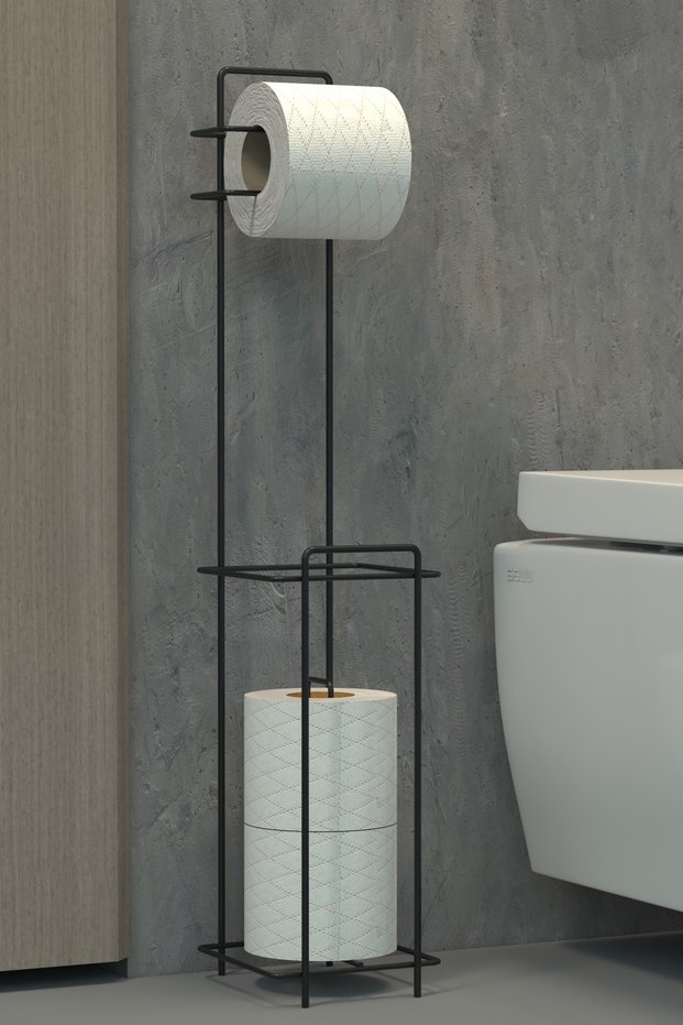 Toilet Paper Holder WC Paper Holder Metal Toilet Paper Stand Holder Hanger with Refills
