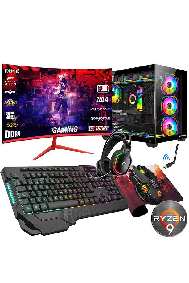 Znx1195 Ryzen 5 7500F 32GB DDR5 1TB M.2 SSD+1TB HDD RTX3060 27" 165Hz Curved Oyuncu Bilgisayarı - 1