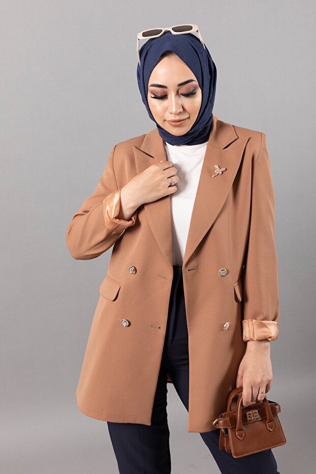 Arel Blazer Ceket Vizon - 3