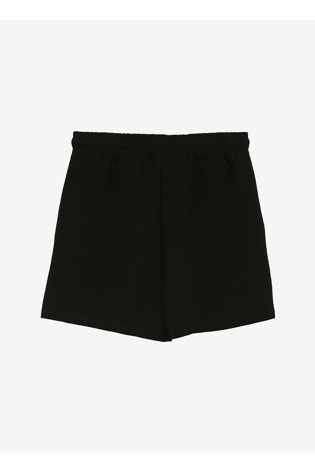 Siyah Kadın Basic Sweat Şort D4sl-sht3052 - 2