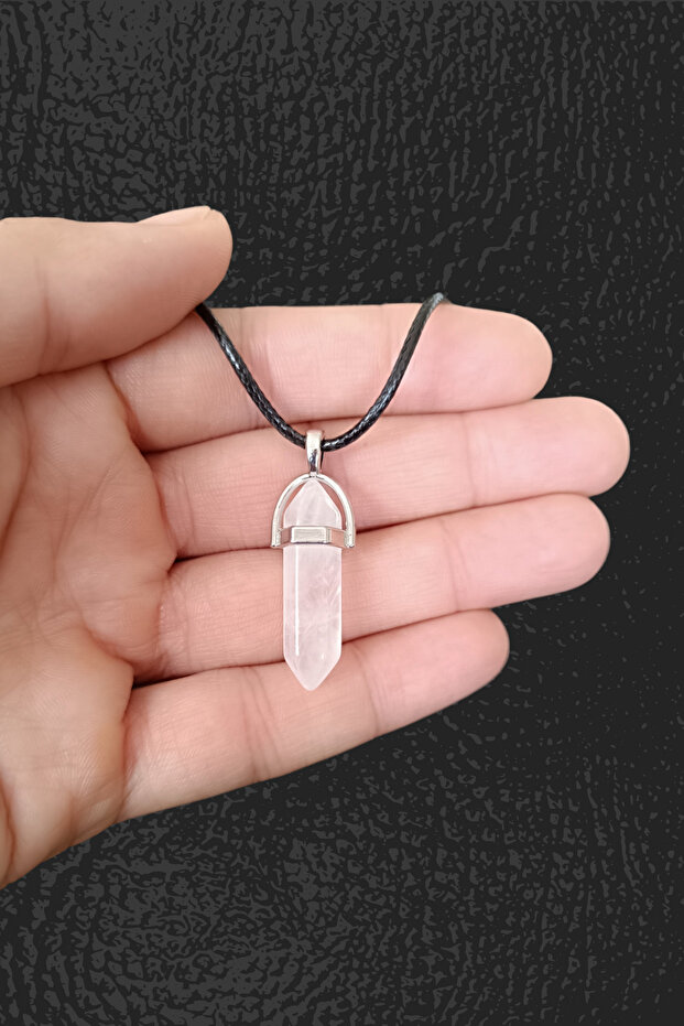 Crystal Quartz Natural Stone Pendant Gemstone Pendant Nails Cut Necklace